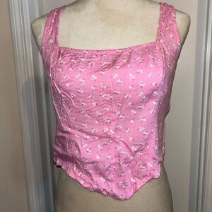 Pink Floral Corset Top